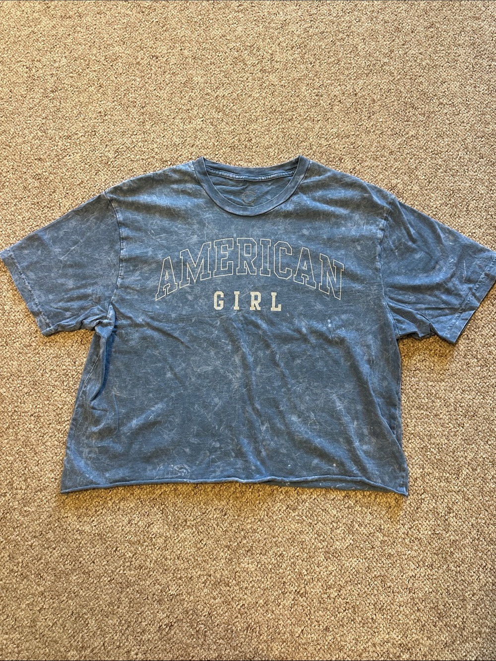 Social Culture American Girl Washed Blue Graphic Tee